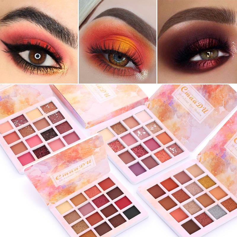 16-Shade Eyeshadow Palette – Matte & Shimmer