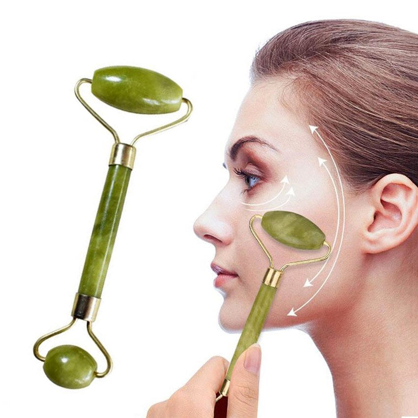 Jade Roller & Guasha Set – Marble Stone Facial Tool