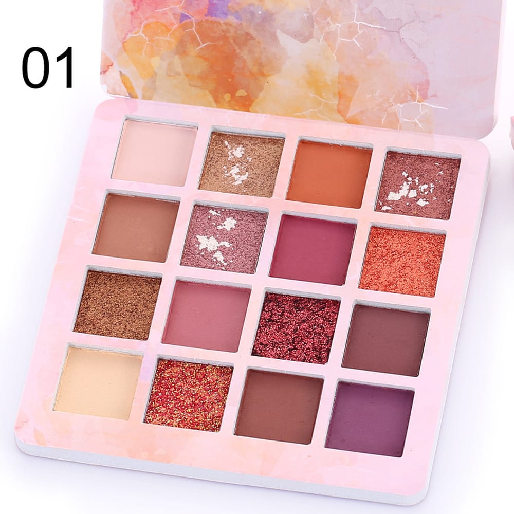 16-Shade Eyeshadow Palette – Matte & Shimmer