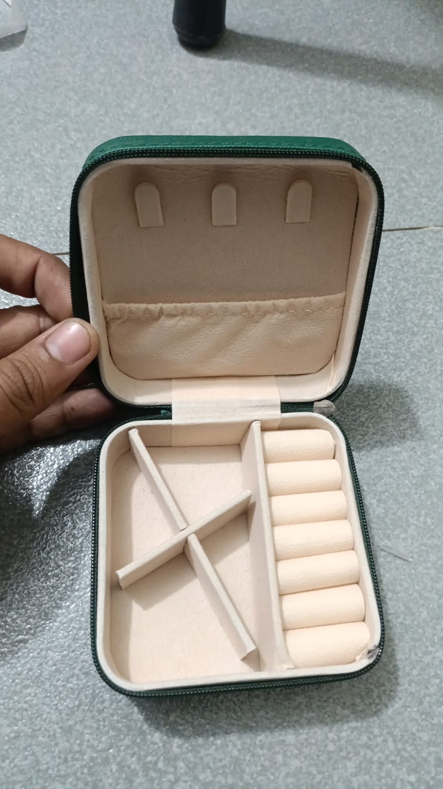 Portable Leather Jewelry Storage Box- Organizer