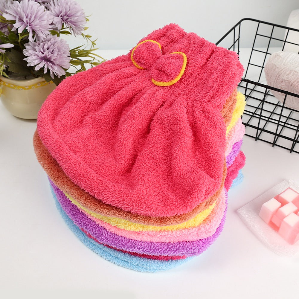 Microfiber Hair Towel Wrap – Quick-Dry Turban with Bow
