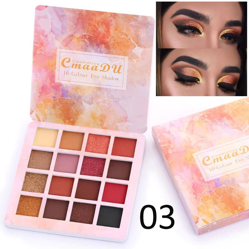 16-Shade Eyeshadow Palette – Matte & Shimmer