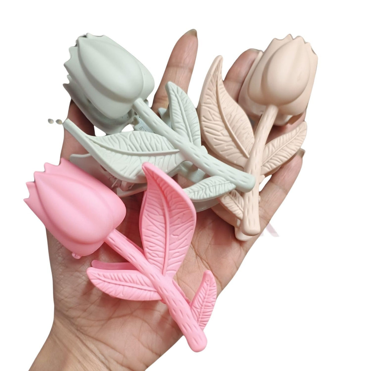 Rose-Shaped Matte Claw Clips for Hair
